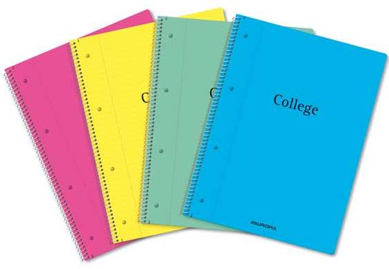 Caiet cu spirala, A4, 80 file - 70g/mp, 4 perf., coperta PP, AURORA College - dictando