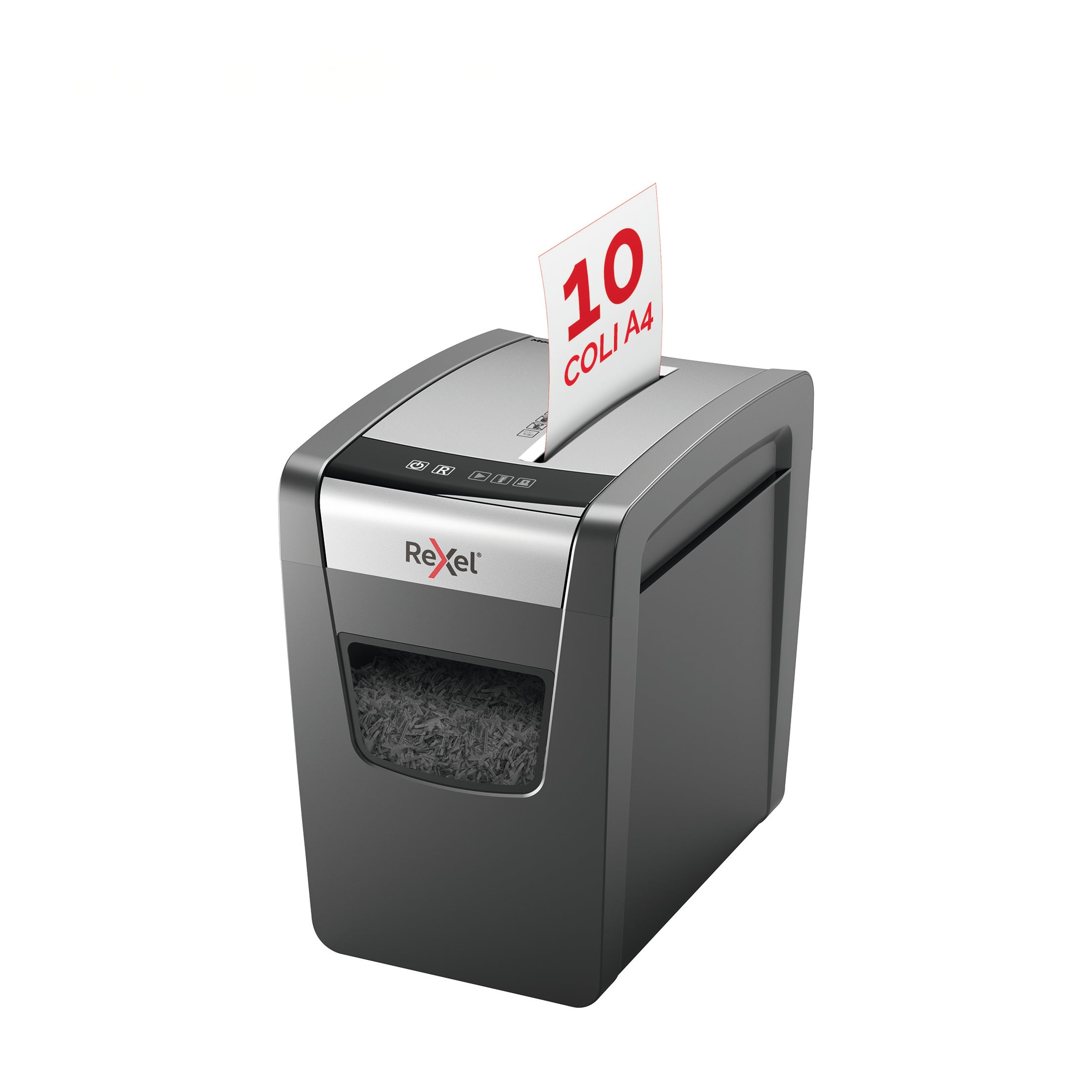 Distrugator documente manual REXEL MOMENTUM X410 Slim, P4, cross-cut (confeti), 10 coli, cos 23l, ne