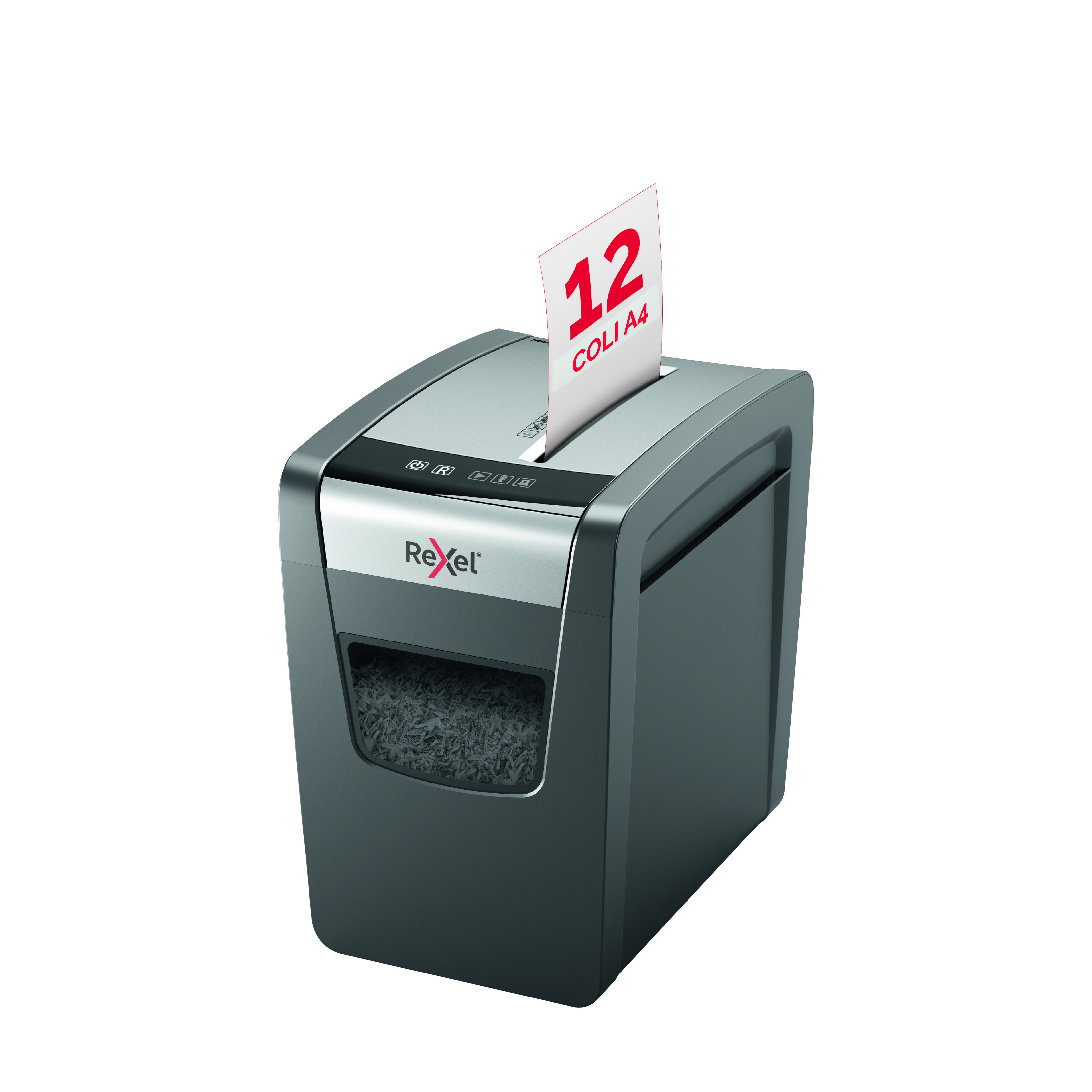 Distrugator documente manual REXEL MOMENTUM X312 Slim, P3, cross-cut (confeti), 12 coli, cos 23l, ne