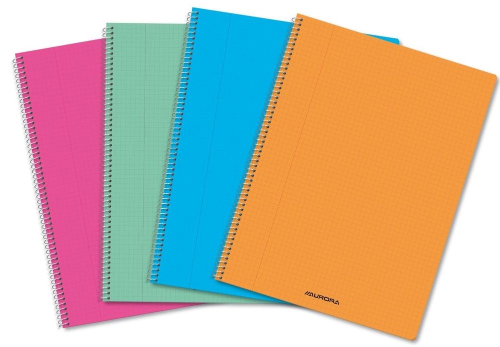 Toate produsele, Caiet cu spirala, A4, 60 file - 80g/mp, coperta PP transparent color, AURORA - velin - vectordirect.ro