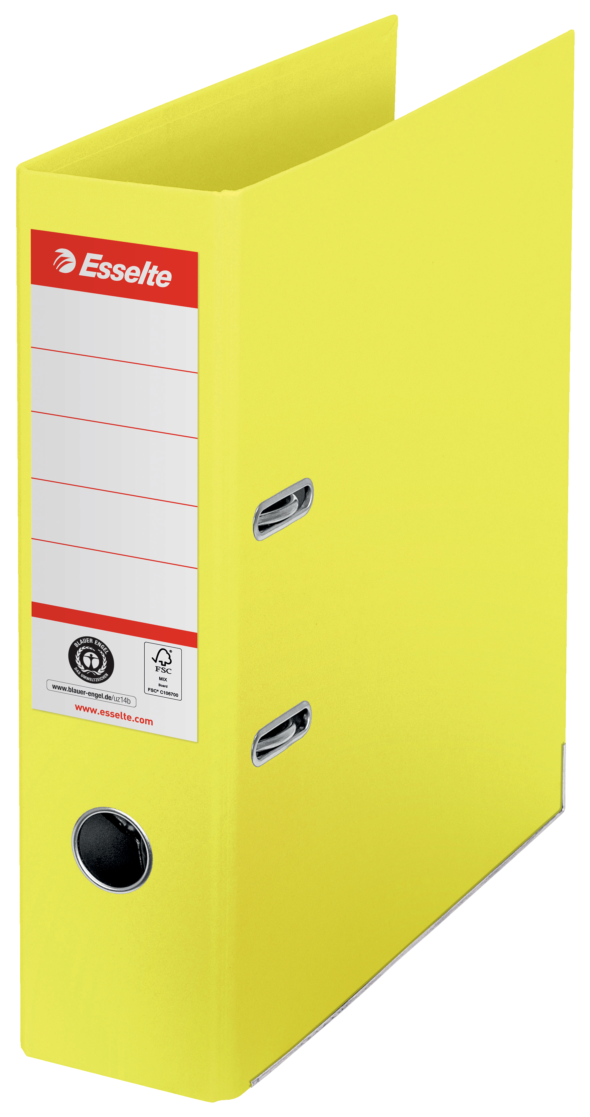 Biblioraft Esselte No.1 Power Recycled, carton, 100% reciclat, reciclabil, certificare FSC A4 7,5 cm- galben
