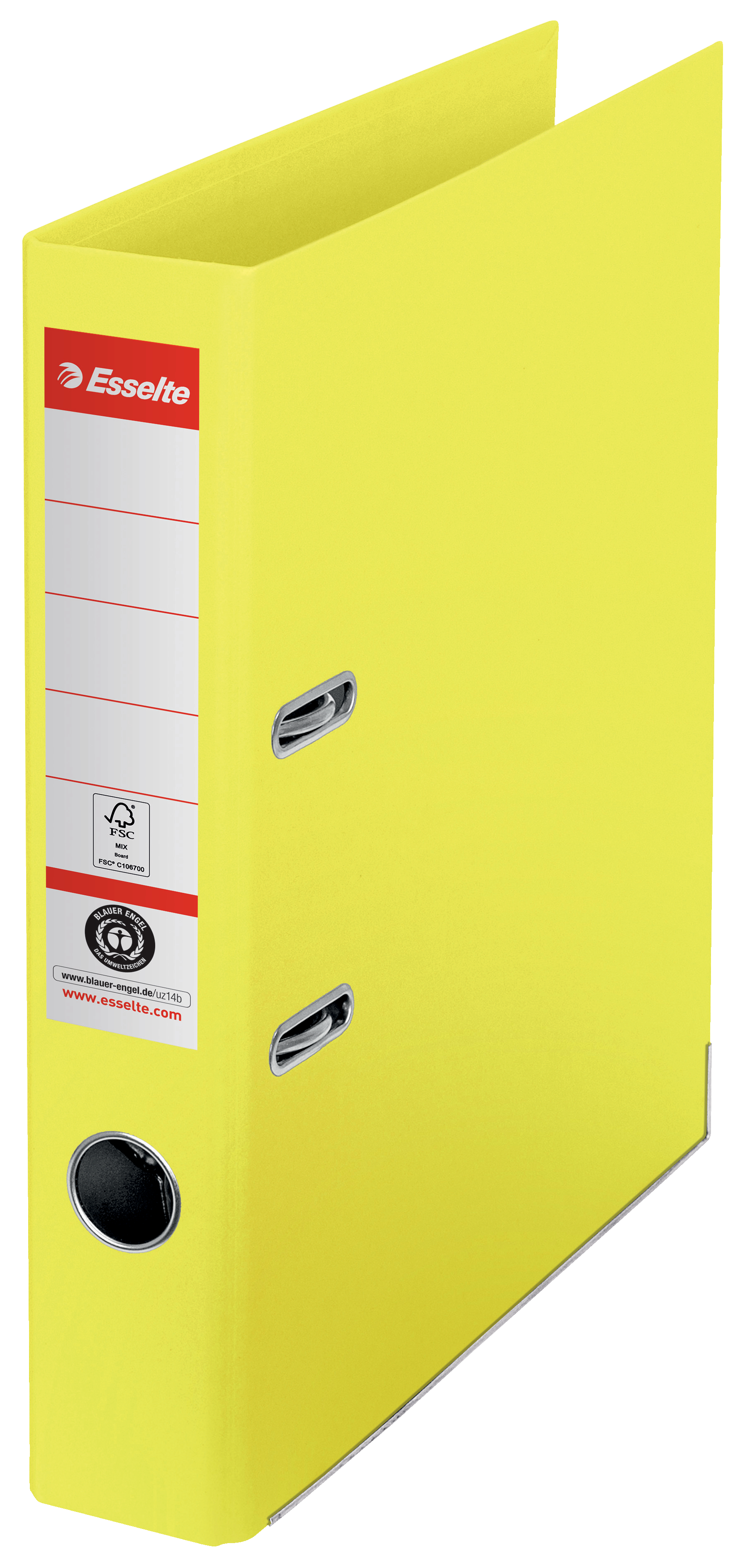 Bibliorafturi carton, Biblioraft Esselte No.1 Power Recycled, carton, 100% reciclat, reciclabil, certificare FSC, A4, 50 mm, galben - vectordirect.ro