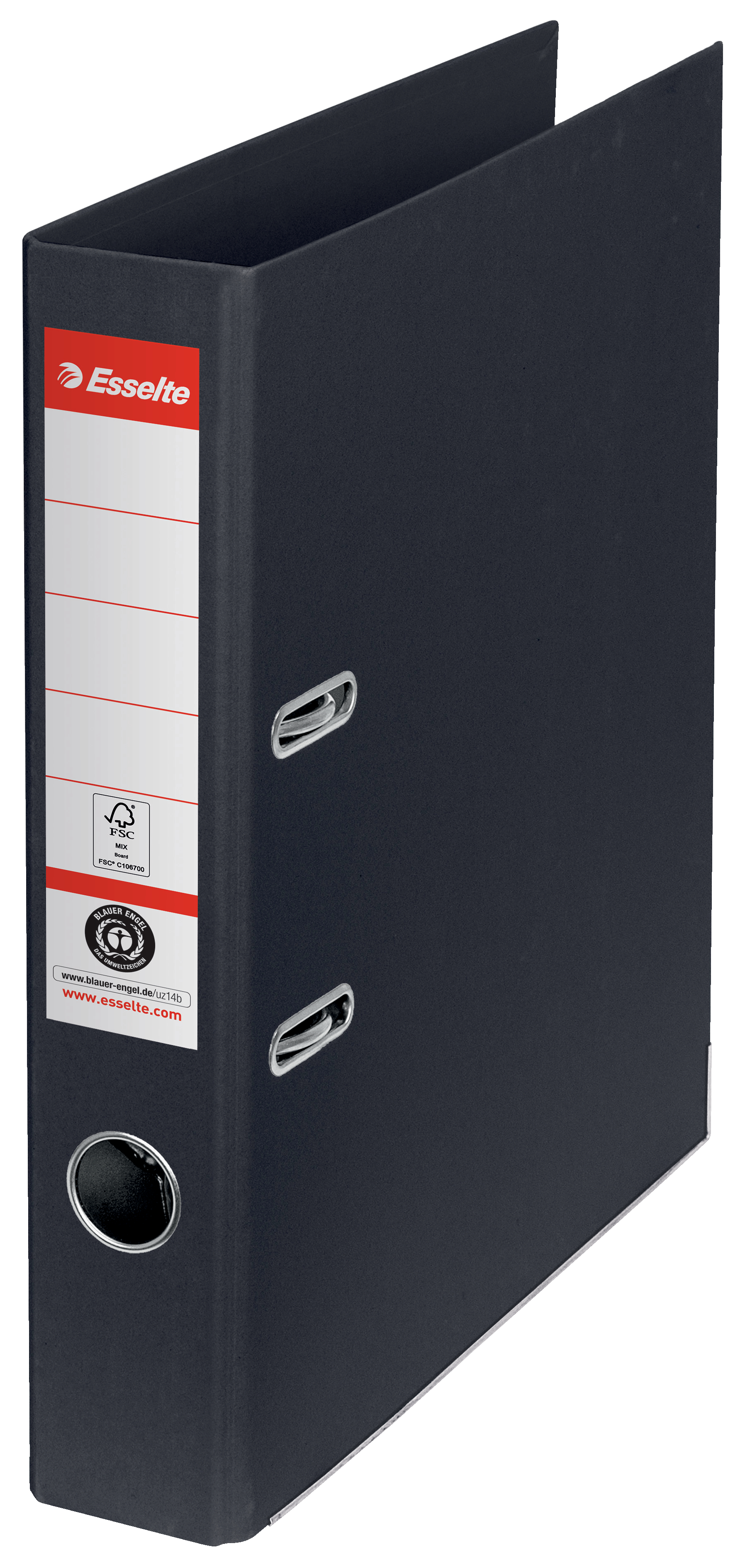 Toate produsele, Biblioraft Esselte No.1 Power Recycled, carton, 100% reciclat, reciclabil, certificare FSC, A4, 5 cm, negru - vectordirect.ro
