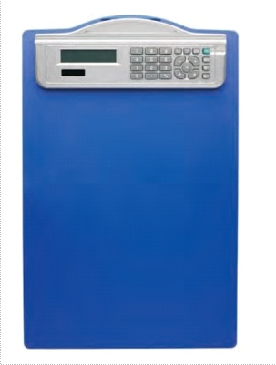 Laminatoare, folii laminare, Clipboard simplu A4, din plastic rigid, cu calculator, ALCO - albastru - vectordirect.ro