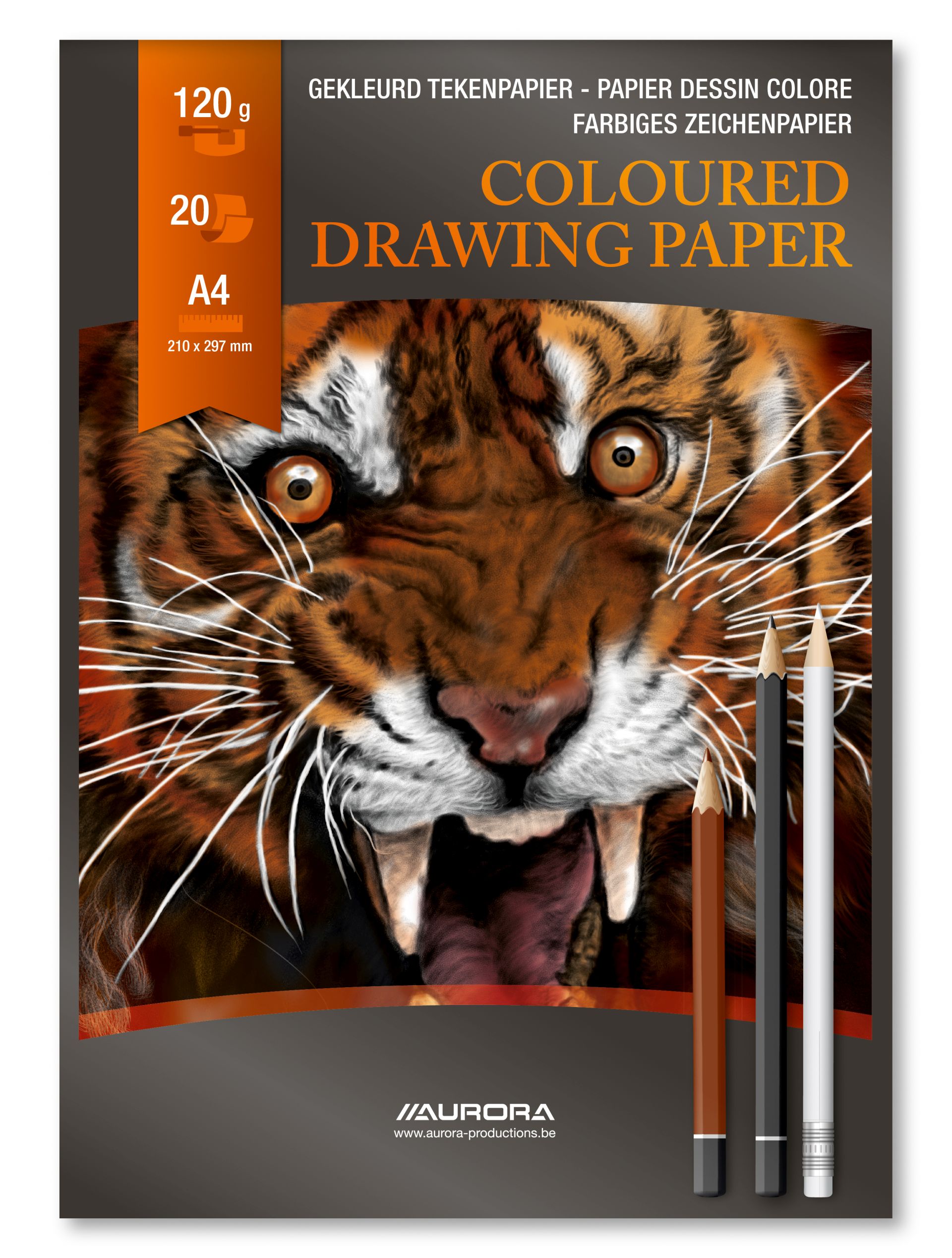 Rechizite scolare, Bloc de Desen A4, 20 File, Hârtie 120g/mp - 10 Culori Asortate - AURORA Raphael - vectordirect.ro