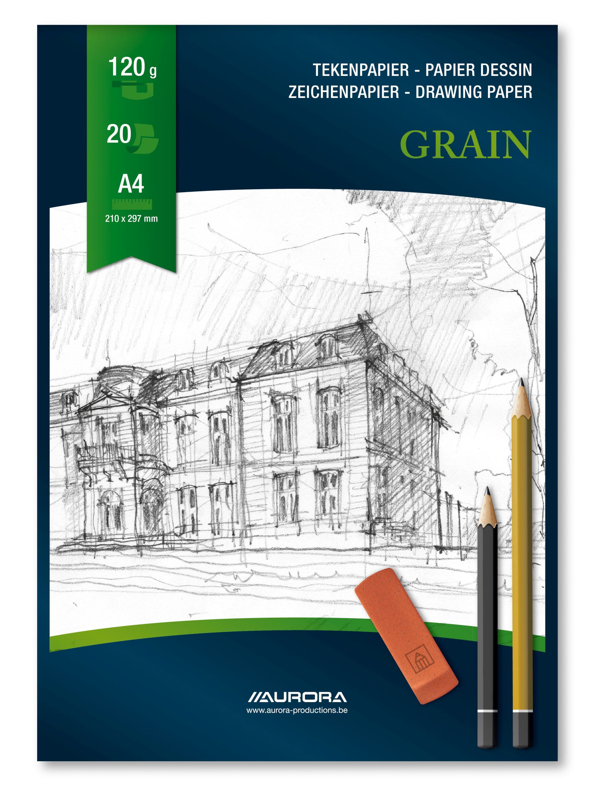 Bloc Desen A4, 20 File de 120g/mp, AURORA Grain - Hartie Albă pentru Creativitate fără Limite!