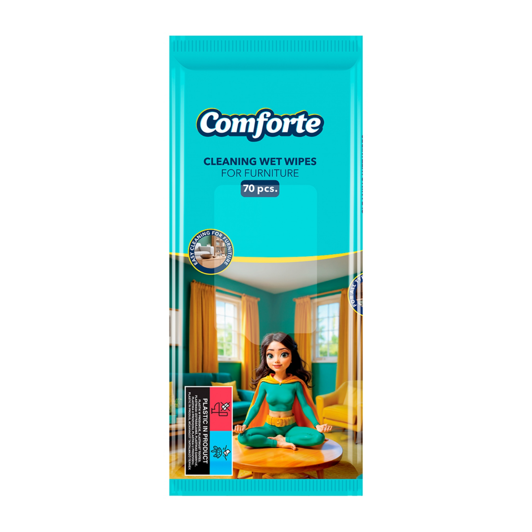 Comforte, Servetele umede pentru mobila, 70buc/pachet, Comforte - vectordirect.ro