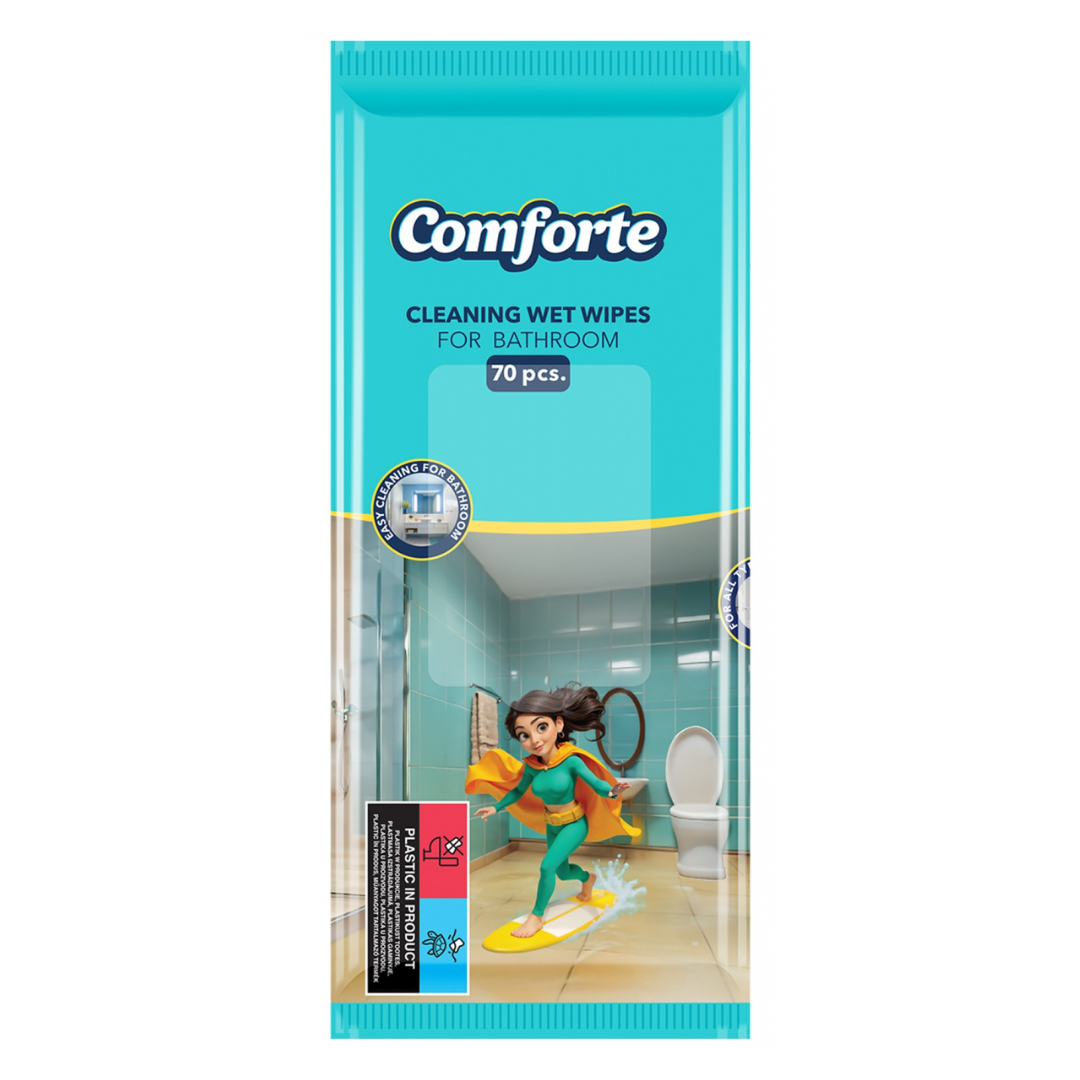 Comforte, Servetele umede pentru bai (obiecte ceramice), 70buc/pachet, Comforte - vectordirect.ro