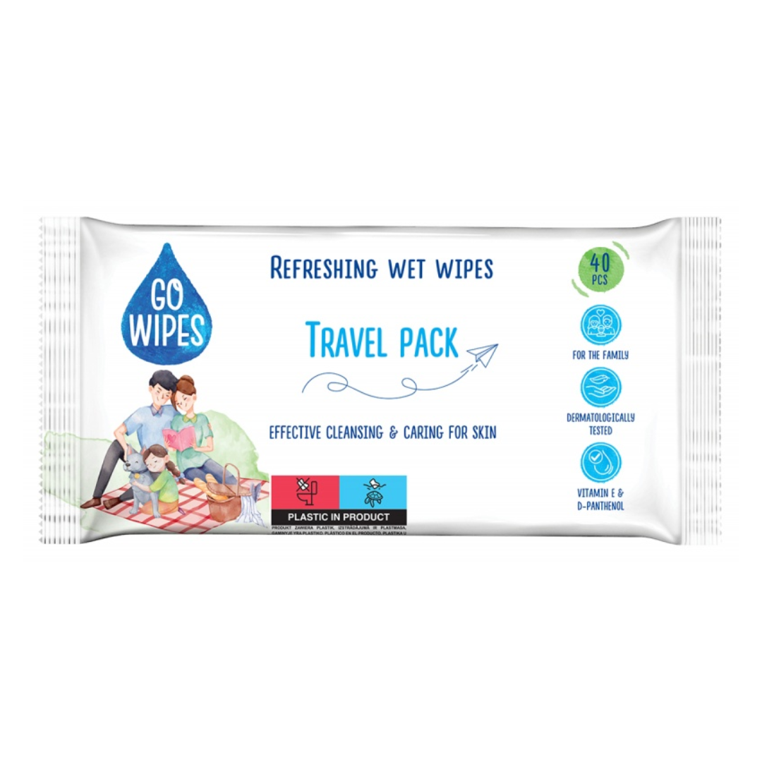 GoWipes, Servetele umede universale, 40buc/pachet, GoWipes - vectordirect.ro