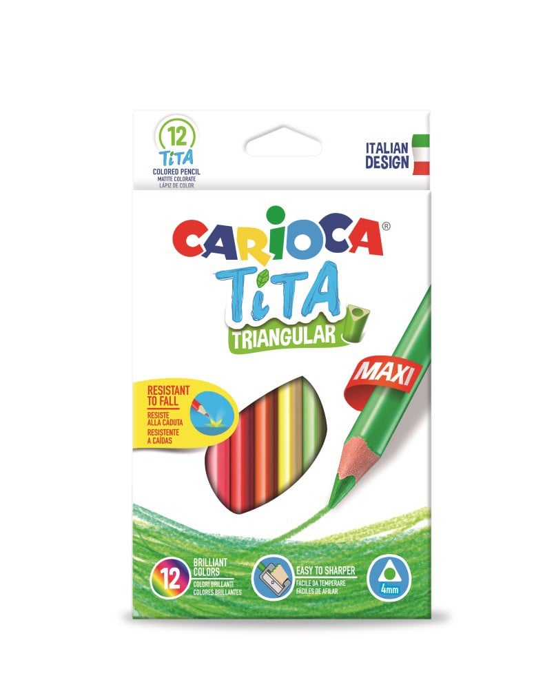 Toate produsele, Creioane colorate CARIOCA Tita Maxi, hexagonale, flexibile, 12 culori/cutie - vectordirect.ro