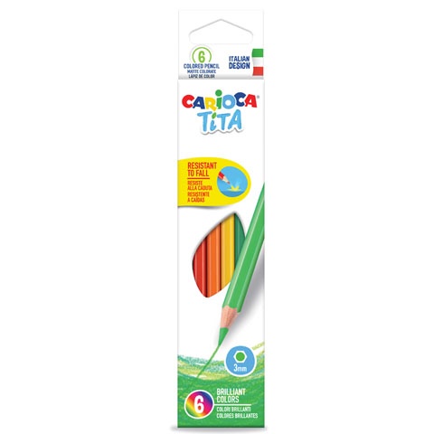 Toate produsele, Creioane colorate CARIOCA Tita, hexagonale, flexibile,  6 culori/cutie - vectordirect.ro