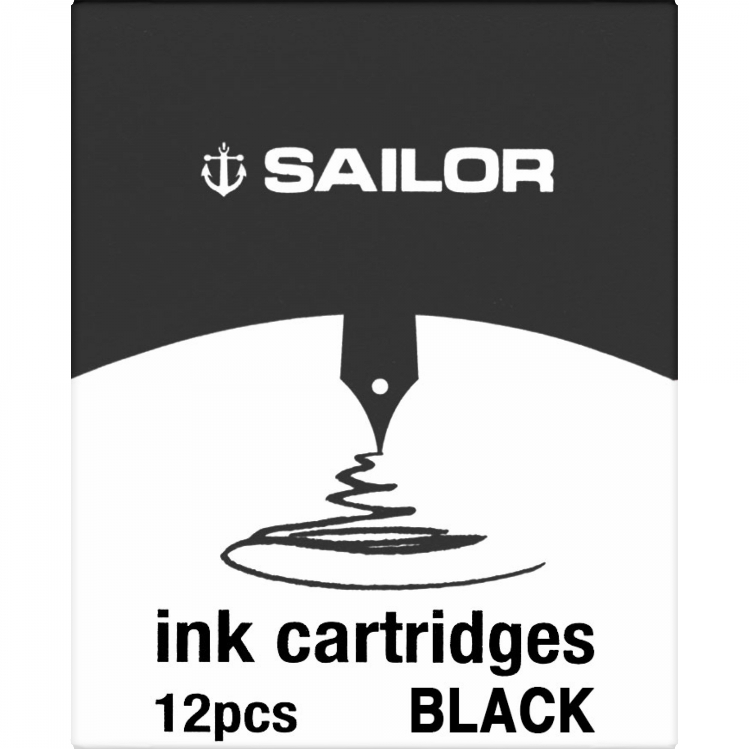 Set 12 Cartuse Standard Size Proprietar Sailor Basic Black