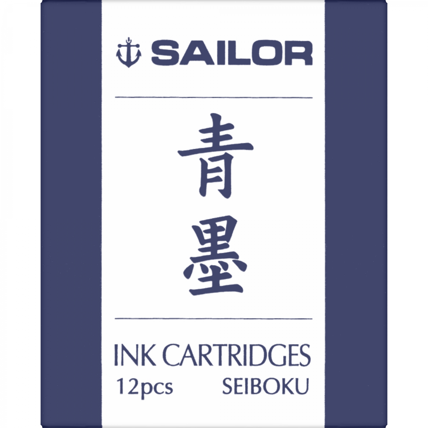 Set 12 Cartuse Standard Size Proprietar Sailor Basic Pigment Seiboku Dark Blue