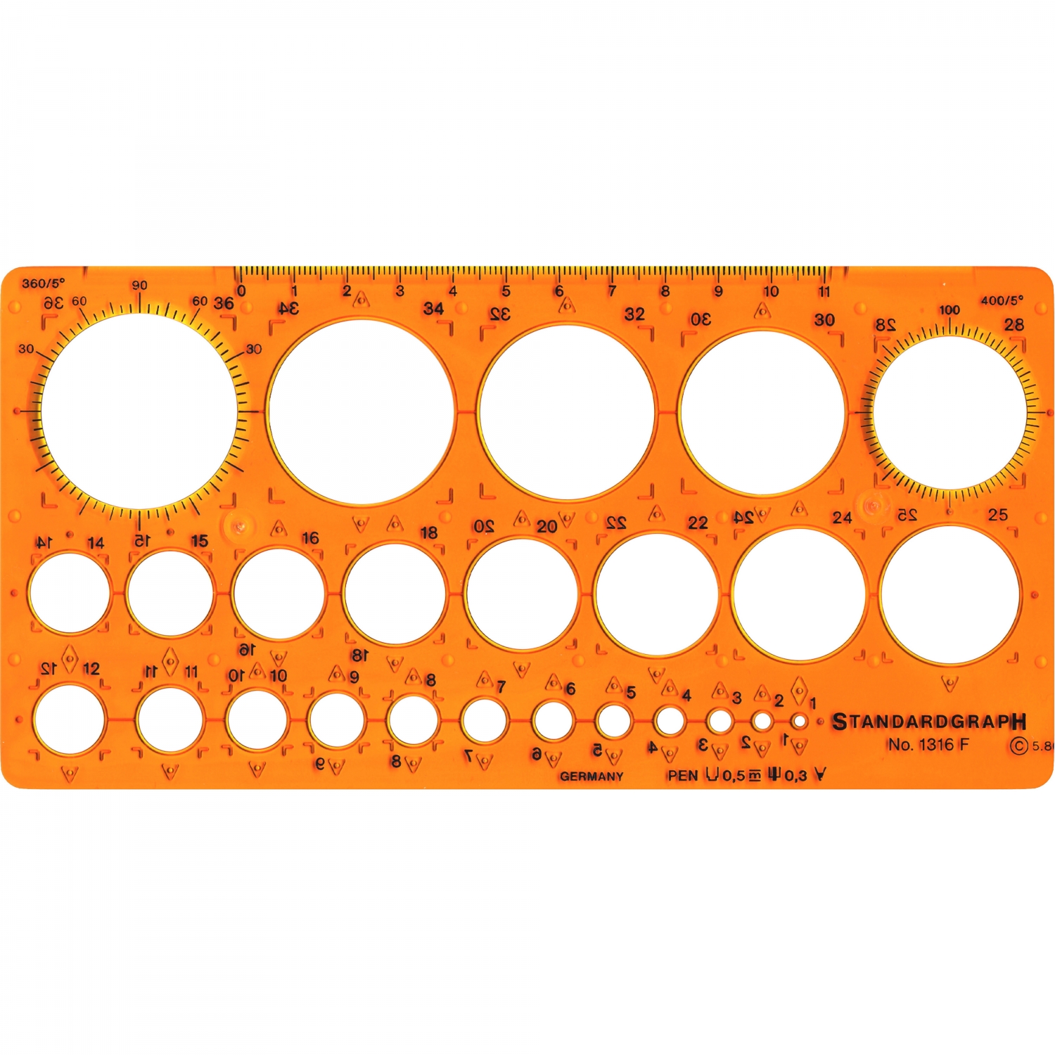 Sablon Cercuri Standardgraph 1-36 mm No 1316 F