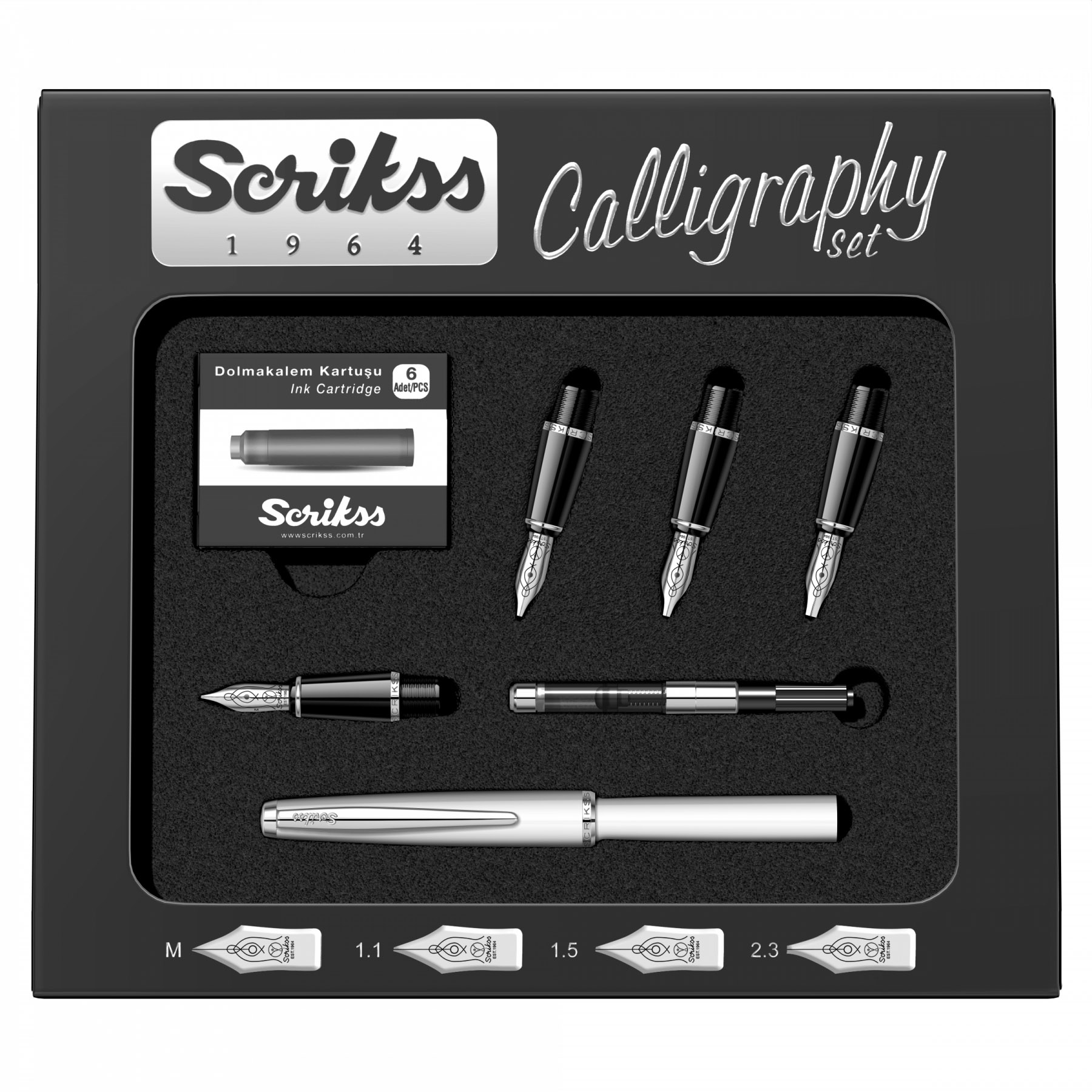 Rechizite scolare Lyra Scrikss Rapid Leitz, Set Caligrafie Scrikss Calligraphy Set M - 1.1 - 1.5 - 2.3 White CT - vectordirect.ro