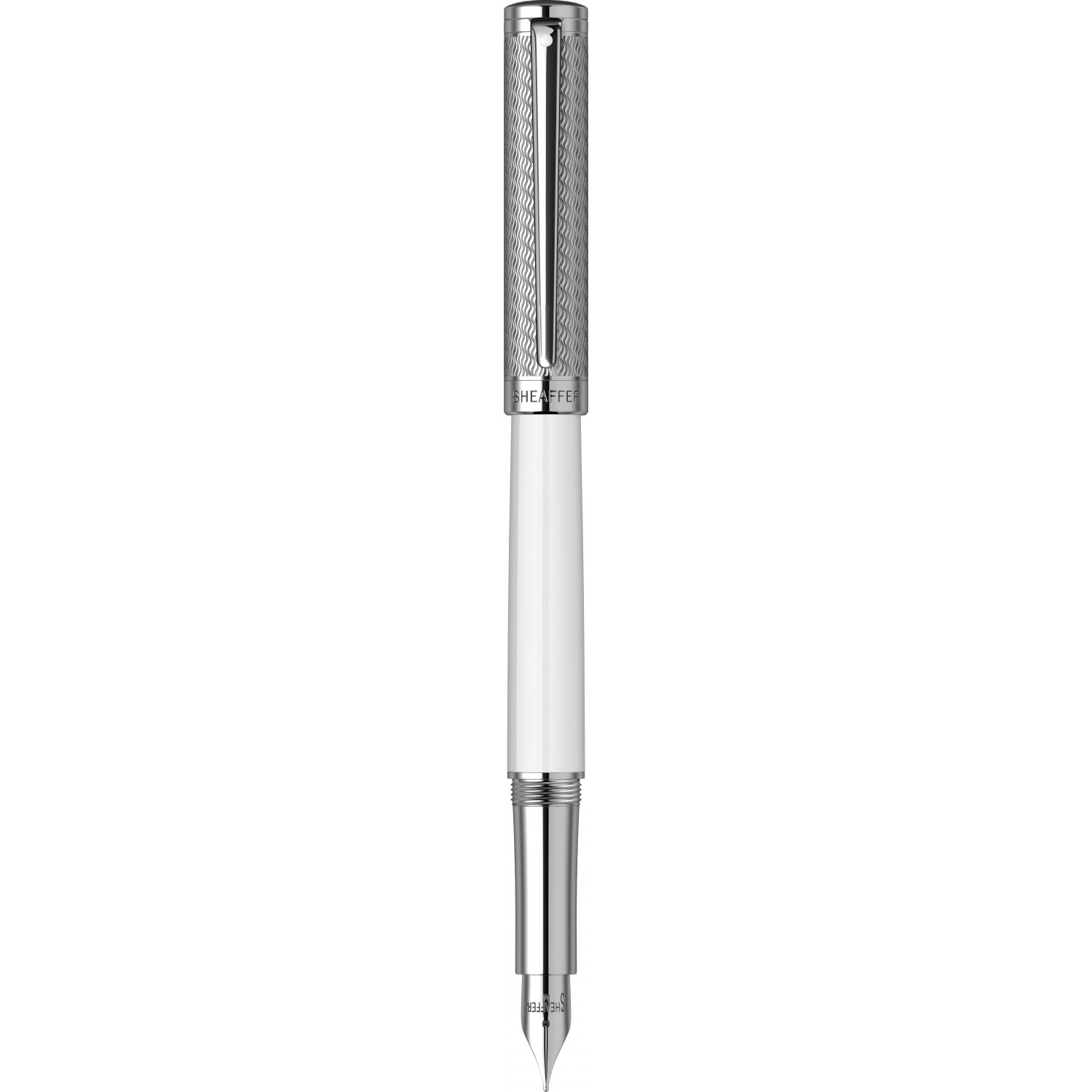Stilou Sheaffer Intensity White & Engraved Chrome Spiral CT