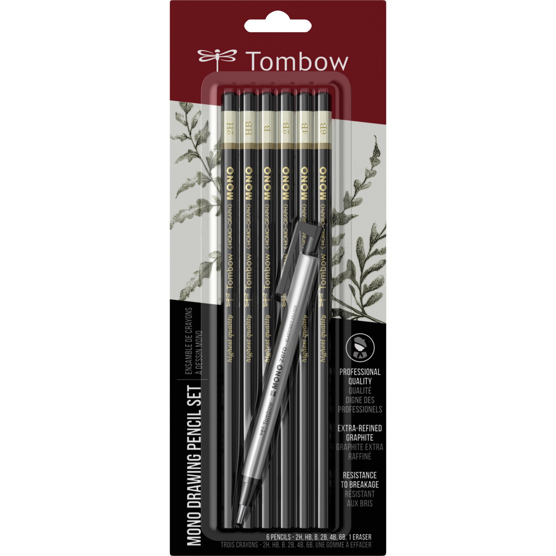 Tombow, Set 6 Creioane Grafit Tombow Mono Black Tarii Asortate - vectordirect.ro