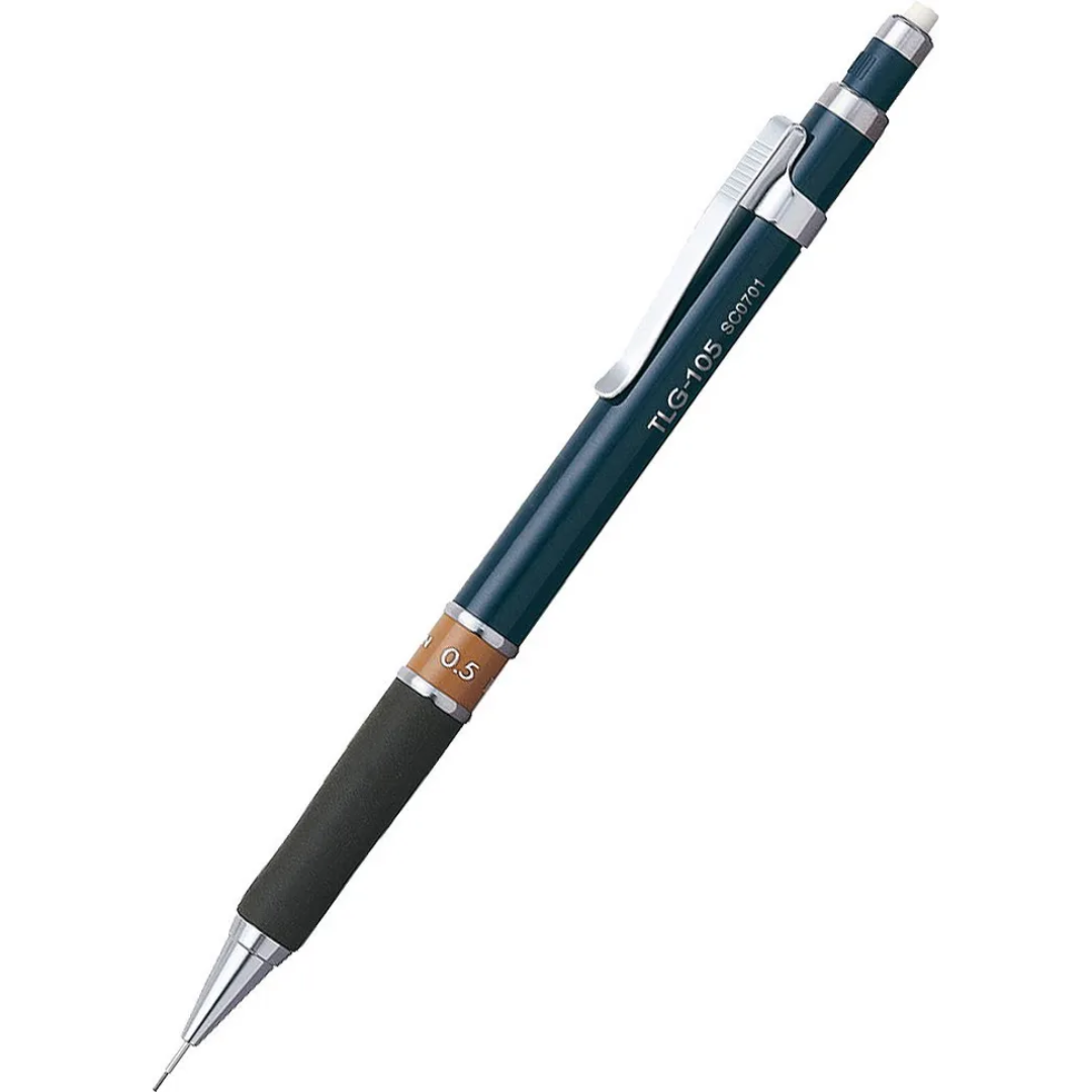 Creioane si mine creion, Creion mecanic profesional PENAC TLG-105, 0.5mm, con metalic, varf cilindric fix, inel maro, in blis - vectordirect.ro