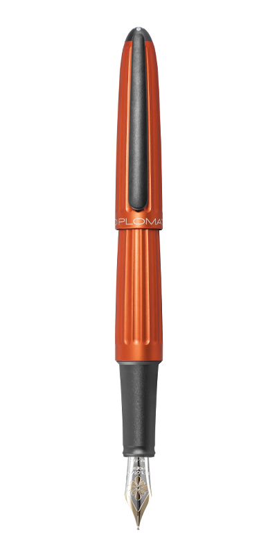Toate produsele, Stilou Diplomat Aero, cu penita M, aurita 14kt. - orange - vectordirect.ro