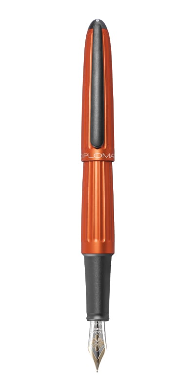 Toate produsele, Stilou Diplomat Aero, cu penita M, aurita 14kt. - orange - vectordirect.ro