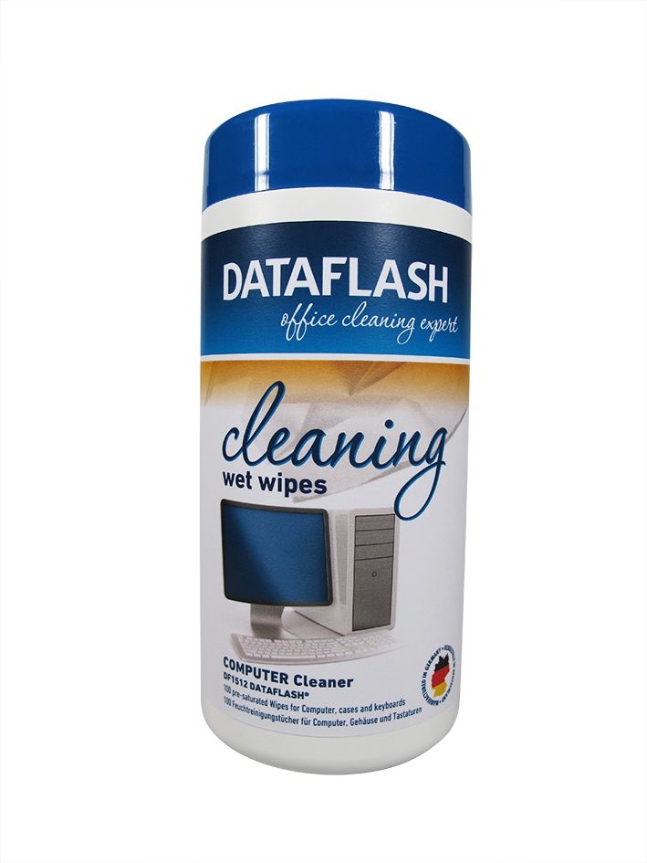 Produse de curatare IT, Servetele umede pentru curatare suprafete din plastic, 100/tub, DATA FLASH - vectordirect.ro