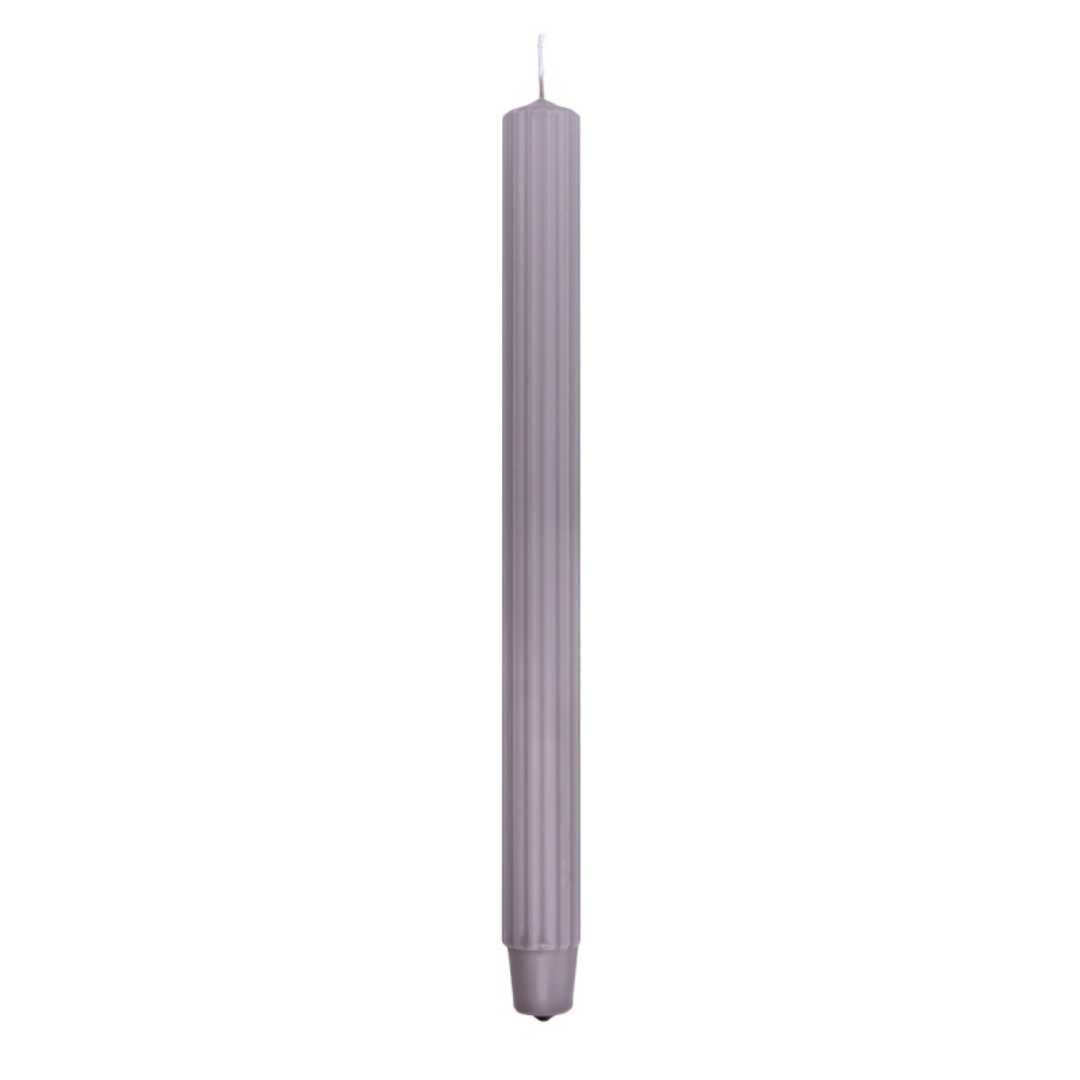 Lumanari cu dungi, pentru cina, 25 x 300mm, 4 buc/set, DONAU Home - gri cenusa
