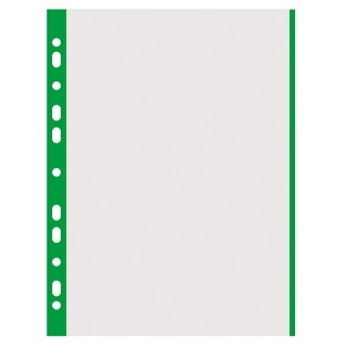 Folie protectie transparenta, cu margine color, 40 microni, 100 folii/set, DONAU - margine verde