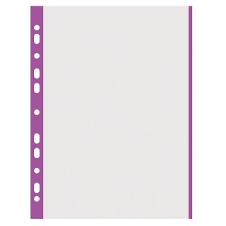 Toate produsele, Folie protectie transparenta, cu margine color, 40 microni, 100 folii/set, DONAU - margine violet - vectordirect.ro