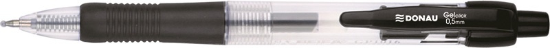 Pixuri BIC, Pix cu gel, mecanism retractabil, rubber grip, 0.5 mm, cerneala rezistenta la apa, DONAU - negru - vectordirect.ro