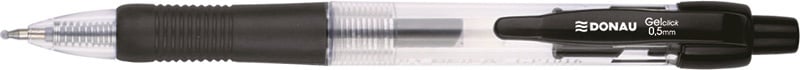 Pixuri Diplomat, Pix cu gel, mecanism retractabil, rubber grip, 0.5 mm, cerneala rezistenta la apa, DONAU - negru - vectordirect.ro