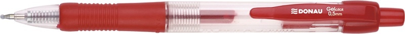 Rollere, Pix cu gel, mecanism retractabil, rubber grip, 0.5 mm, cerneala rezistenta la apa, DONAU - rosu - vectordirect.ro