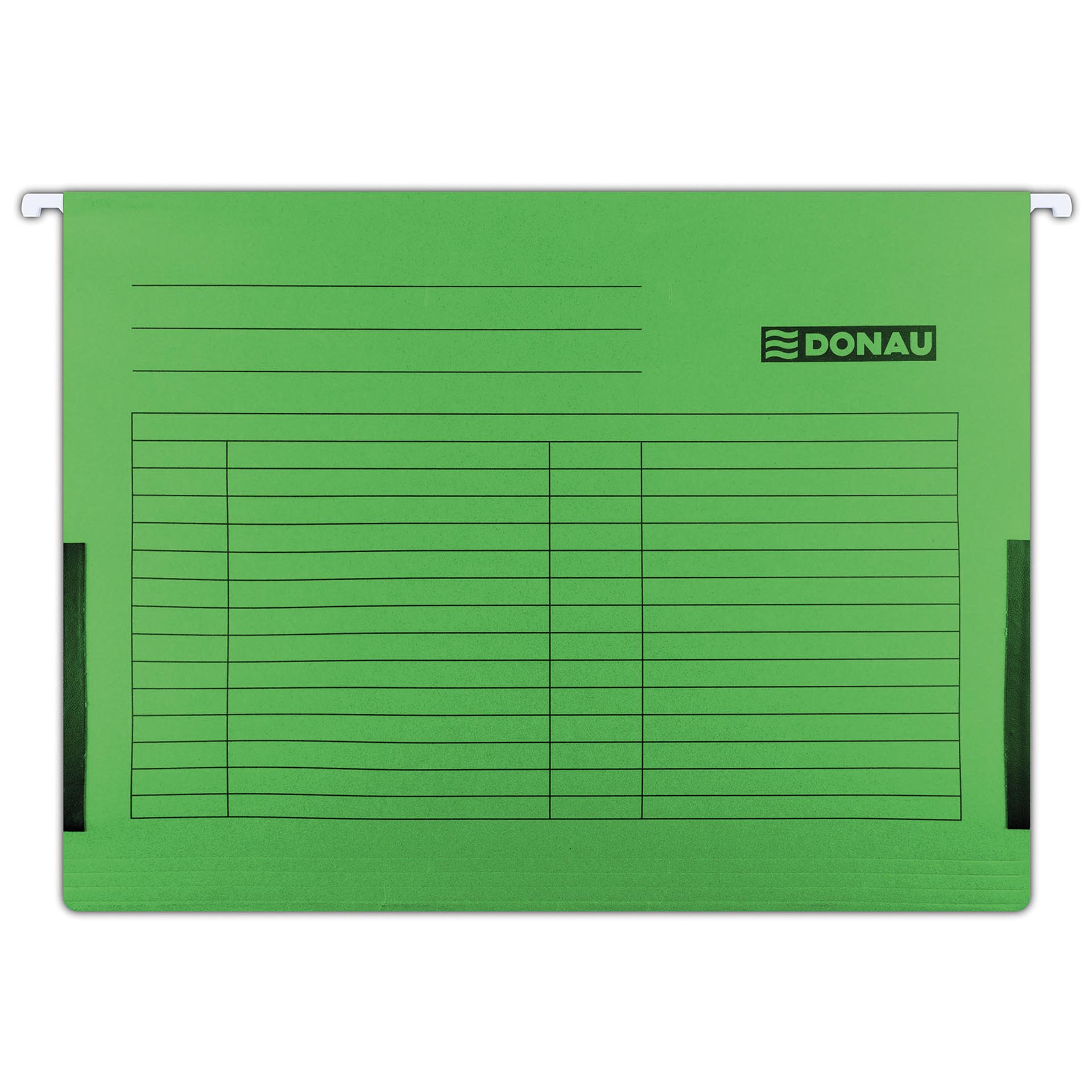 Folie protectie, Dosar suspendabil cu burduf si eticheta , bagheta metalica, 5 buc/set, DONAU - verde - vectordirect.ro