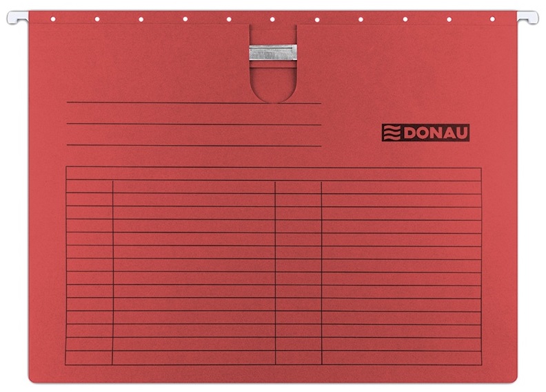 Toate produsele, Dosar suspendabil cu sina, carton 230g/mp, bagheta metalica, 5 buc/set, DONAU - rosu - vectordirect.ro