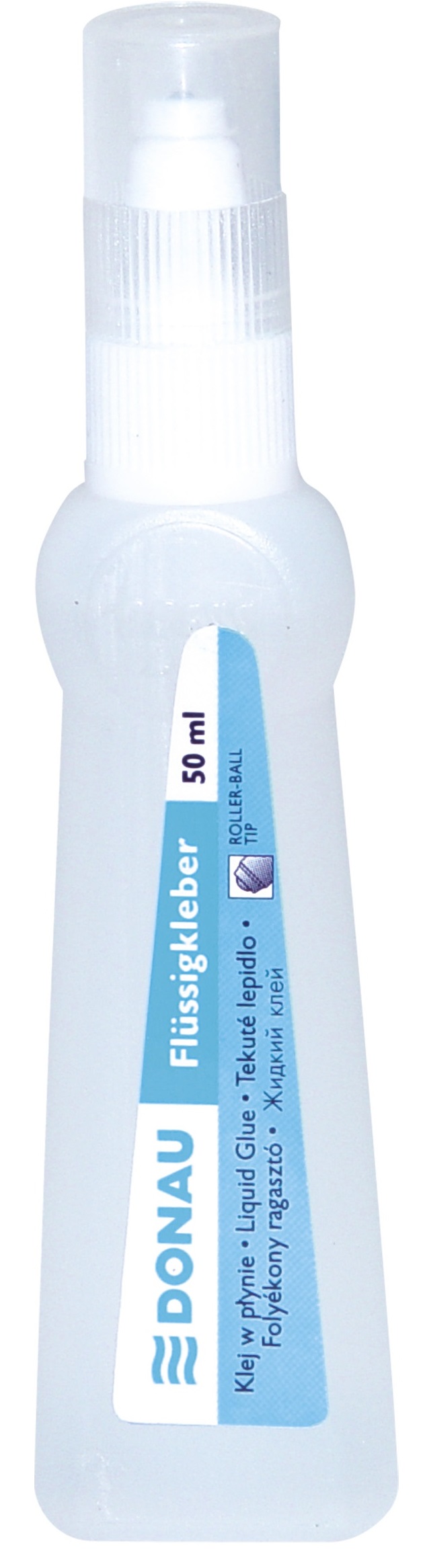 Lipici lichid 50ml, aplicator cu bila (tip roller metalic), DONAU