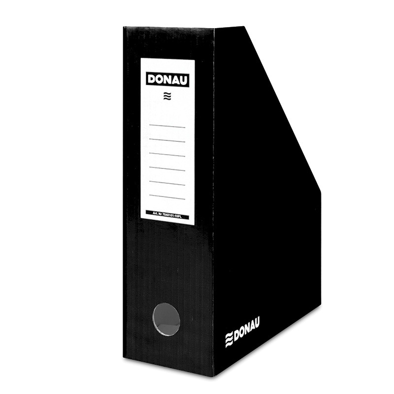 Serviete, Suport vertical pentru cataloage, A4 - 10cm latime, din carton laminat, DONAU - negru - vectordirect.ro