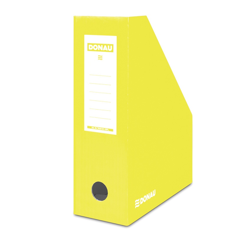 Toate produsele, Suport vertical pentru cataloage, A4 - 10cm latime, din carton laminat, DONAU - galben - vectordirect.ro