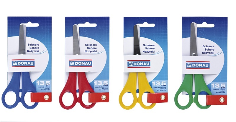 Penare, Foarfeca otel, 13cm, varf rotund, DONAU Kids - culori asortate - vectordirect.ro