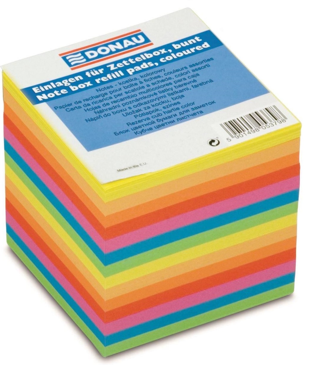Cub hartie 90x90x90mm, 700 file - lipite pe o latura, DONAU - hartie culori asortate