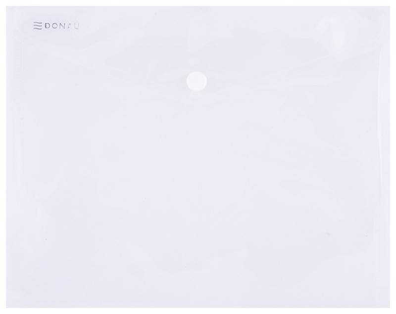 Mapa PP protectie documente A5 landscape, inchidere cu capsa, 10/set, DONAU - transparent