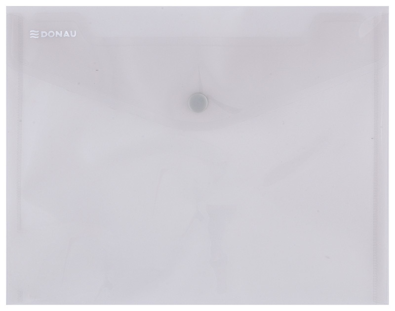 Mapa PP protectie documente A5 landscape, inchidere cu capsa, 10/set, DONAU - fumuriu