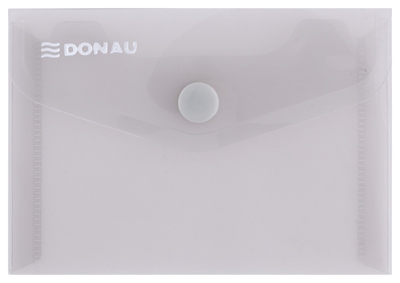 Mape din plastic, Mapa PP protectie documente A7 landscape, inchidere cu capsa, 10/set, DONAU - fumuriu - vectordirect.ro