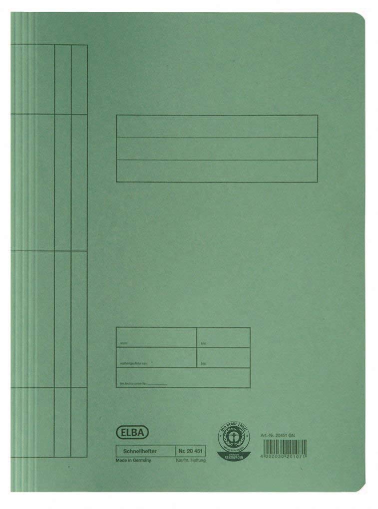 Dosare si folii de protectie Leitz, Dosar carton cu sina ELBA Smart Line - verde - vectordirect.ro