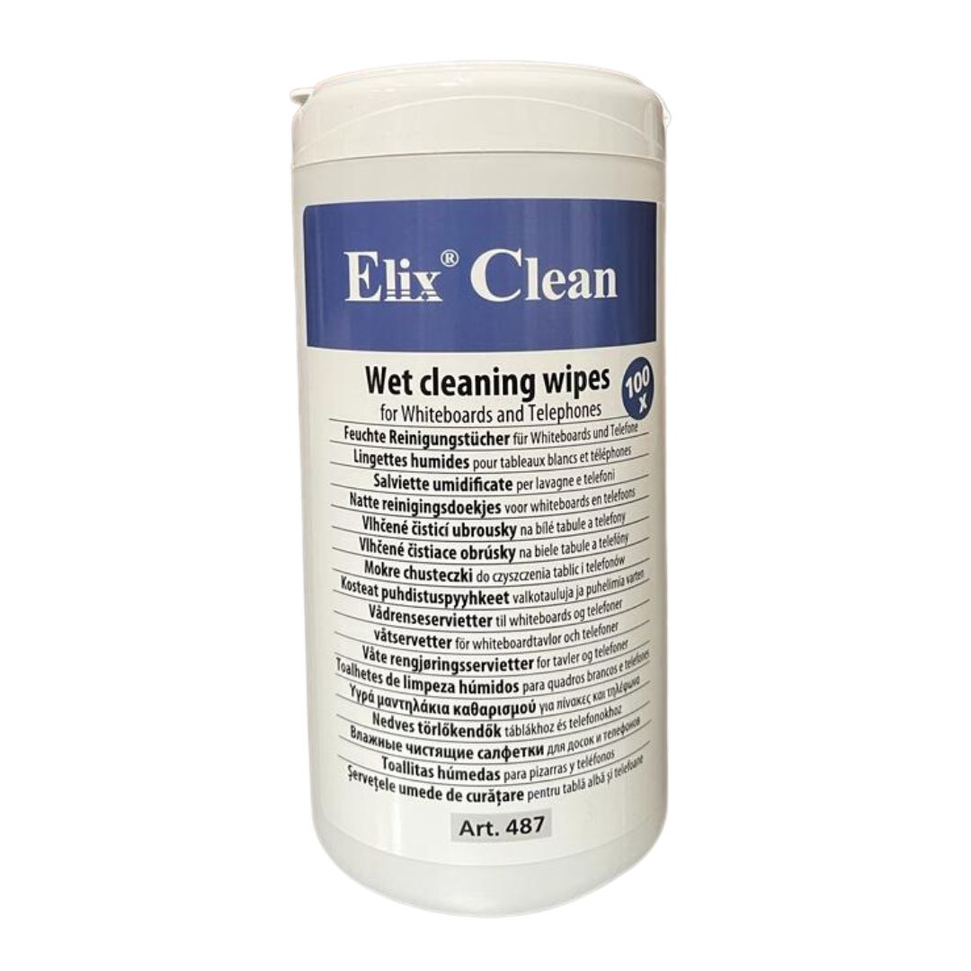 Produse de curatare IT, Servetele umede pentru curatare table albe pentru scris, 100/tub, ELIX Clean - vectordirect.ro