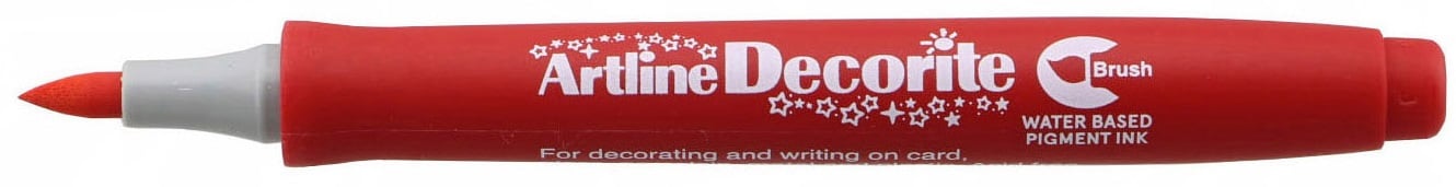 Pixuri Parker, Marker ARTLINE Decorite, varf flexibil (tip pensula) - rosu - vectordirect.ro