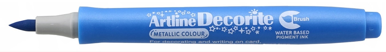 Toate produsele, Marker ARTLINE Decorite, varf flexibil (tip pensula) - albastru metalizat - vectordirect.ro
