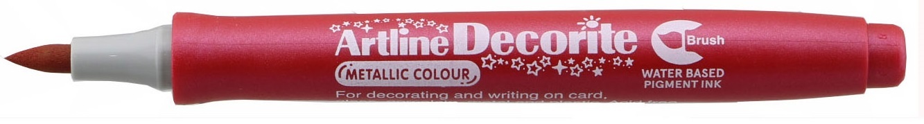 Toate produsele, Marker ARTLINE Decorite, varf flexibil (tip pensula) - rosu metalizat - vectordirect.ro