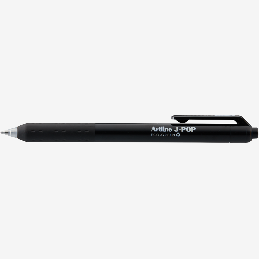 Pix cu gel ARTLINE J-Pop Eco Green, rubber grip, varf 0.7mm - negru