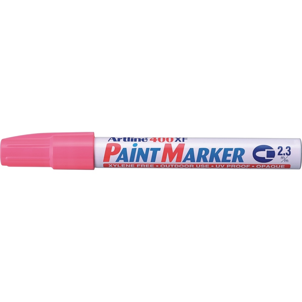 Toate produsele, Marker cu vopsea ARTLINE 400XF, corp metalic, varf rotund 2.3mm - roz - vectordirect.ro