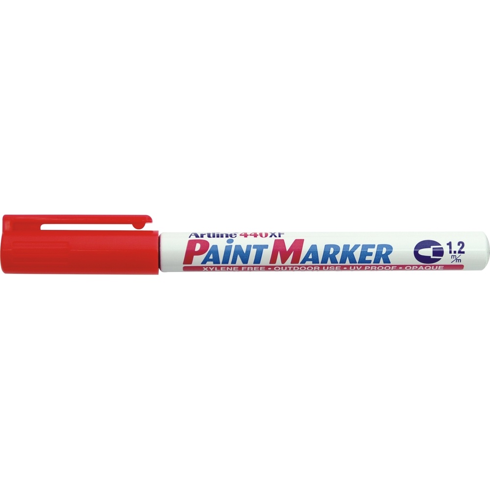 Toate produsele, Marker cu vopsea ARTLINE 440XF, corp metalic, varf rotund 1.2mm - rosu - vectordirect.ro