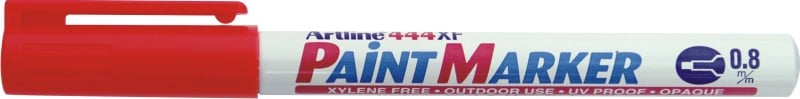 Toate produsele, Marker cu vopsea ARTLINE 444XF, corp metalic, varf rotund 0.8mm - rosu - vectordirect.ro